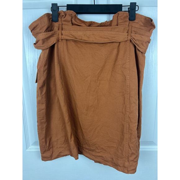 Banana Republic Skirt Camel Brown14 Paperbag Utility Twill Belted Button Front - Picture 7 of 7